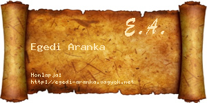 Egedi Aranka névjegykártya
